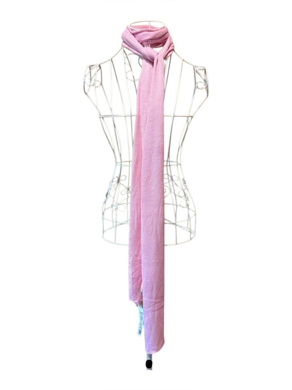United Colors of Benetton Pink Bamboo Knit Scarf Fringe Edges Lightweight NWT